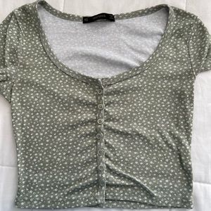 Green Floral Baby Tee